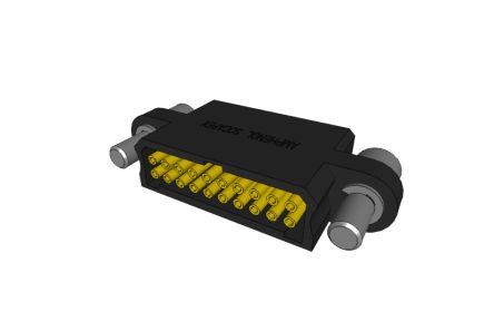 Amphenol Socapex MHDAS Series Straight PCB Mount PCB Connector, 20 Contact(s), 1.27mm Pitch, 2 Row(s), Shrouded