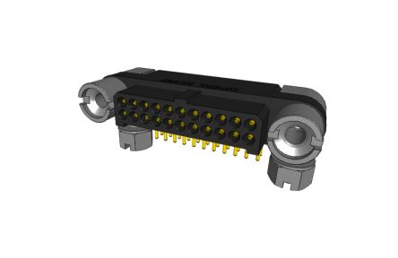 Amphenol Socapex MHDAS Series Straight PCB Mount PCB Connector, 22 Contact(s), 1.27mm Pitch, 2 Row(s), Shrouded