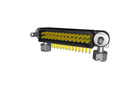 Amphenol Socapex MHDAS Series Straight PCB Mount PCB Connector, 26 Contact(s), 1.27mm Pitch, 2 Row(s), Shrouded