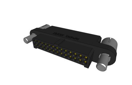 Amphenol Socapex MHDAS Series Straight PCB Mount PCB Connector, 26 Contact(s), 1.27mm Pitch, 2 Row(s), Shrouded