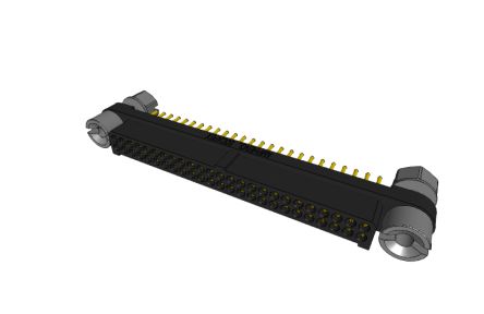 Amphenol Socapex MHDAS Series Straight PCB Mount PCB Connector, 50 Contact(s), 1.27mm Pitch, 2 Row(s), Shrouded