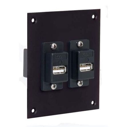 L-Com 2 Way Female USB Audio & Video Faceplate