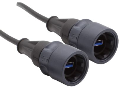 Bulgin USB 3.0, Male USB to Male USB, 1.5 → 480Mbps, 2m