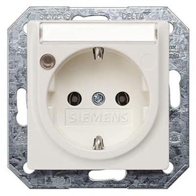 Siemens DELTA White 1 Gang Plug Socket, 16A, Schuko
