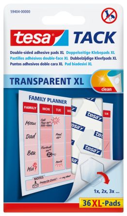 Tesa 59404 White Double Sided Tape, 0.001mm Thick, Synthetic Rubber Backing, 3mm x 3mm
