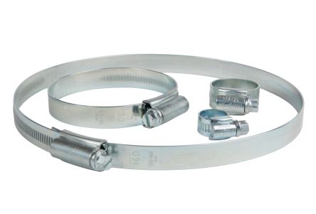 HI-GRIP Zinc Plated Slotted Hex Hose Clip, 370 → 400mm ID