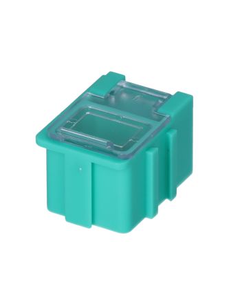 Licefa 1 Cell Green, Transparent Compartment Box, 21mm x 21.8mm x 29.4mm