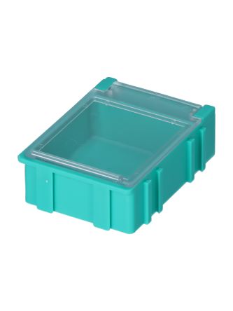Licefa 1 Cell Green, Transparent Compartment Box, 21mm x 42.3mm x 57.4mm