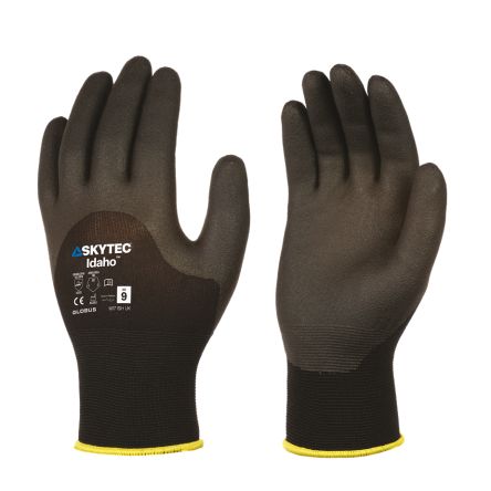Skytec Idaho Black Nylon Grip and Abrasion Resistance, Oil Resistant, Wet Resistance Work Gloves, Size XL, PVC Coating