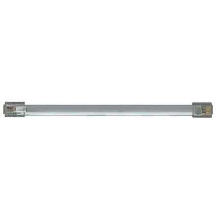 L-Com TDC, 3ft, White RJ12 to Male RJ12 Male, Copper Braid Shielded, Terminated PVC Sheath