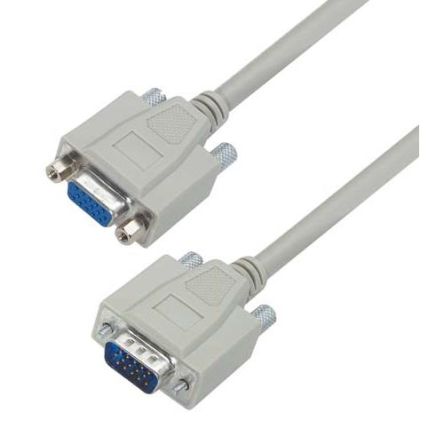 L-Com Male D-Sub to Female D-Sub Serial Cable, 1ft Polyester, CHD Series