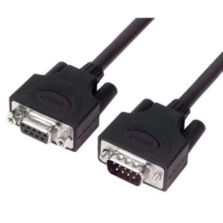 L-Com Male DB9 to Female DB9 Serial Cable, 5ft PVC, CSM Series