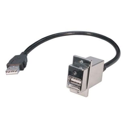 L-Com USB 2.0, Female USB A to Male USB A, 12in