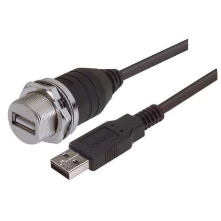L-Com USB 2.0, Female USB A to Male USB A, 0.5m