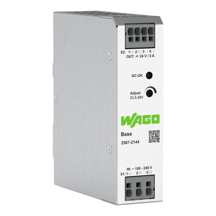 WAGO 2587 Power Supply, 240V ac ac Input, 24V dc dc Output, 5A Output