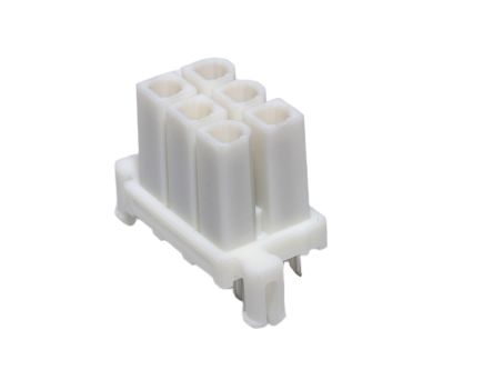 Molex 42385 Series Right Angle Through Hole PCB Header Pin, 6 Contact(s), 4.2mm Pitch, 1 Row(s), Shrouded