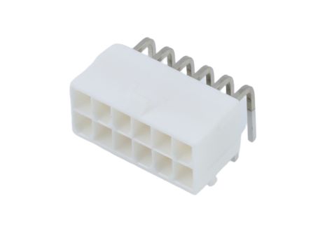 Molex 5569 Series Right Angle Through Hole PCB Header Pin, 12 Contact(s), 4.2mm Pitch, 2 Row(s), Shrouded