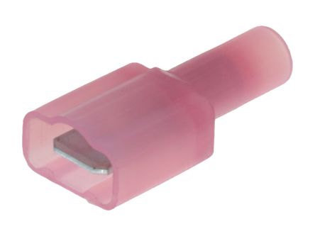 Molex 19004 Red Nylon Male Spade Connector, Quick Disconnect, 6.35 x 0.81mm Tab Size