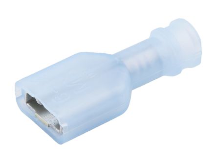 Molex 19003 Blue Insulated Female Spade Connector, Quick Disconnect, 6.35 x 0.81mm Tab Size