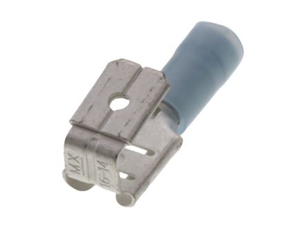 Molex 19012 Blue Nylon Male Spade Connector, Quick Disconnect, 6.35 x 0.81mm Tab Size