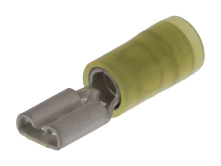Molex 19019 Yellow Nylon Female Spade Connector, Quick Disconnect, 4.75 x 0.51mm Tab Size