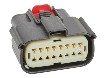 Molex, 33472 Connector Housing Receptacle Light Grey Cable Mount 16 Way, Crimp Termination 33472-1607