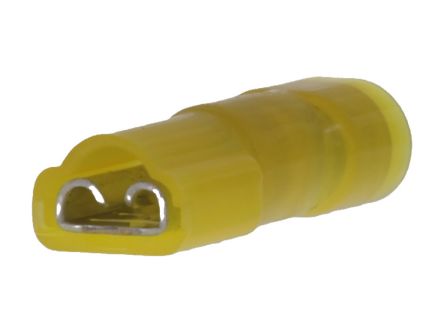 Molex 19600 Yellow Nylon Female Spade Connector, Quick Disconnect, 4.75 x 0.81mm Tab Size