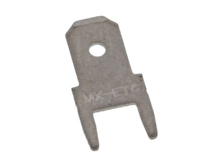 Molex 19708 Silver Uninsulated Male Spade Connector, Quick Disconnect, 4.75 x 0.51mm Tab Size