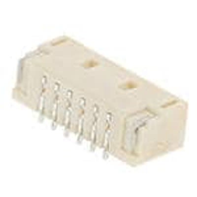 Molex 104127 Series Vertical Surface Mount PCB Header, 6 Contact(s), 1mm Pitch, 1 Row(s), Shrouded