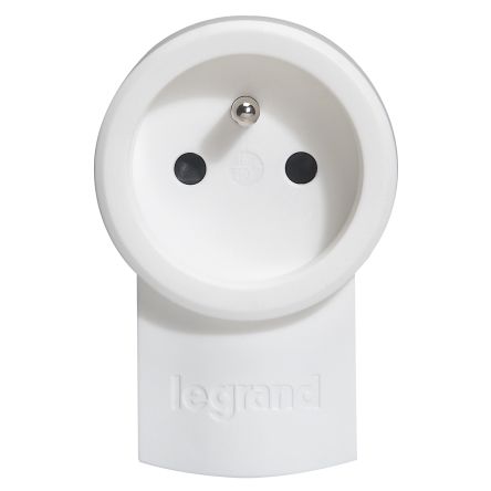 Legrand 0504 White Plug Socket, 2 Poles, 16A