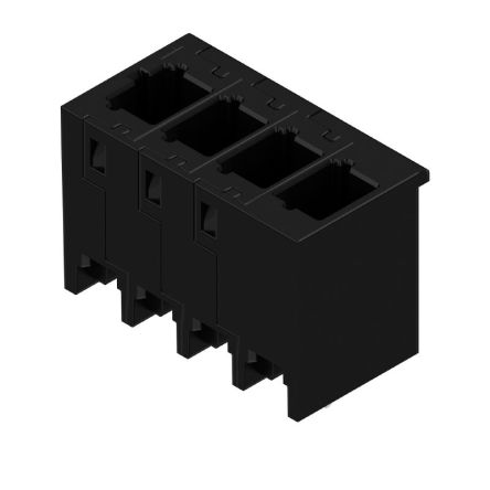 Weidmüller 8000072431 Series Straight Plug-In PCB Socket, 4-Contact, 1-Row, 5mm Pitch, Push In Termination