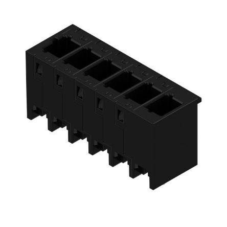 Weidmüller 8000072438 Series Straight Plug-In PCB Socket, 6-Contact, 1-Row, 3.5mm Pitch, Push In Termination
