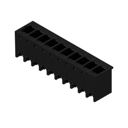 Weidmüller 8000072456 Series Straight Plug-In PCB Socket, 10-Contact, 1-Row, 5mm Pitch, Push In Termination