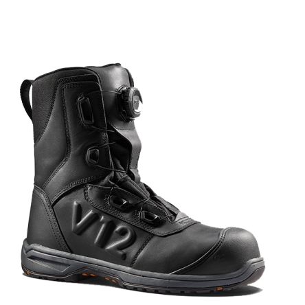 V12 Footwear Vanguard Black Fibreglass Toe Capped Men's Safety Boots, UK 8, EU 42
