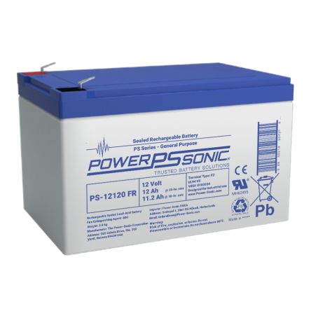 Power Sonic 12V F2 Sealed Lead Acid Battery, 12Ah