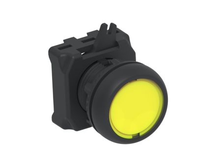 TE Connectivity ALCOSWITCH Series Illuminated Push Button Switch, Momentary, Panel Mount, 22.5mm Cutout, Yellow LED,
