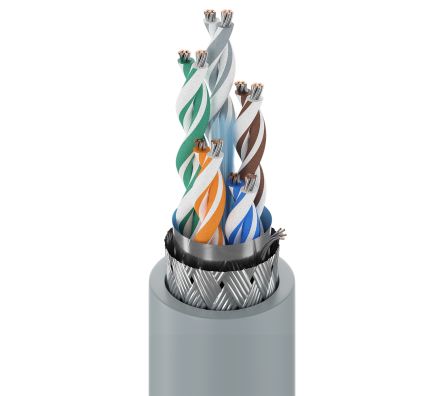 Belden 8105 Datenkabel, 5-paarig 0,22 Mm Ø 8.03mm F/UTP Schirmung PVC Isoliert Twisted Pair Chrom