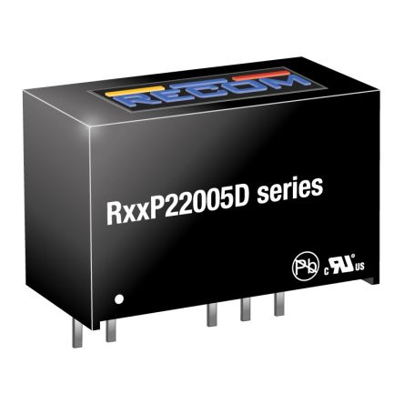 Recom R12P DC/DC-Wandler 2W 12 V Dc IN, -5 V Dc, 20V Dc OUT / -200mA 5.2kV Dc Isoliert