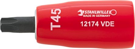 STAHLWILLE 3/8 in Drive Bit Socket, Torx Bit, T45, VDE/1000V, 67 mm Overall Length