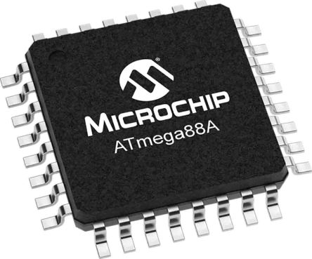 Microchip Microcontrolador ATMEGA88A-AU, Núcleo AVR De 8bit, RAM 1 KB, 20MHZ, TQFP De 32 Pines
