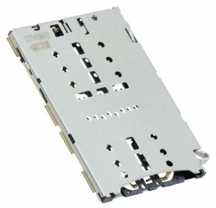 TE Connectivity Conector Para Tarjeta De Memoria MicroSD, SIM De 20 Contactos, 1 Fila, Montaje Superficial