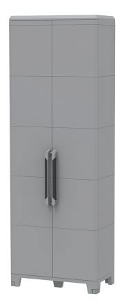 RS PRO Aufbewahrungsschrank, Typ Umwandlung Modular, Bodenmontage, 2 Tür/en, 4 Regal/e, Verriegelbar, Kunststoff