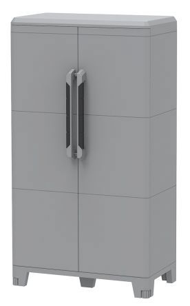 RS PRO Aufbewahrungsschrank, Typ Umwandlung Modular, Bodenmontage, 2 Tür/en, 2 Regal/e, Verriegelbar, Kunststoff