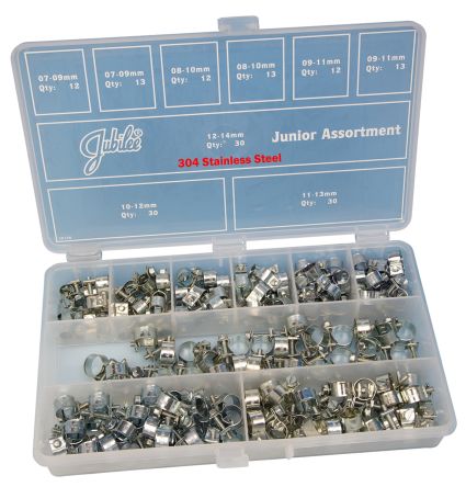 Jubilee 165 Piece Stainless Steel Junior Clip Captive Screws, 7 → 9mm And 12 → 14mm Inside Diameter