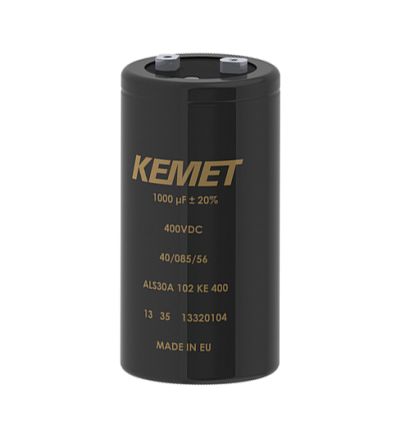 KEMET ALS70, Schraub Aluminium-Elektrolyt Kondensator 1F ±20% / 25V Dc, Ø 90mm X 169mm, +85°C