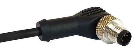 Bulgin M12 Konfektioniertes Sensorkabel 12-adrig Stecker Gewinkelt / Offenes Ende, Länge 1m
