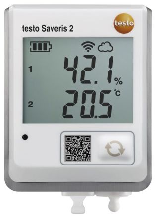 Testo Registrador De Datos Saveris 2 H2, Para Humedad, Temperatura, Con Alarma, Display Digital, Interfaz Wi-Fi