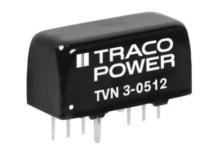 TRACOPOWER TVN 3 DC-DC Converter, ±15V Dc/ ±100mA Output, 4.5 → 13.2 V Dc Input, 3W, Through Hole, +75°C Max