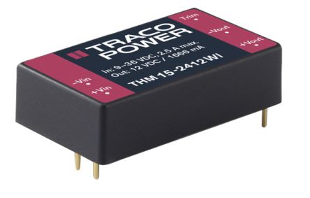 TRACOPOWER THM 15WI DC/DC-Wandler 15W 24 V Dc IN, 5V Dc OUT / 3A 5kV Ac Isoliert