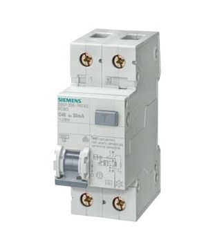 Siemens RCBO Sentron 5SU1 FI/LS-Schalter 25A, 2-polig, Empfindlichkeit 30mA, DIN-Schienen-Montage